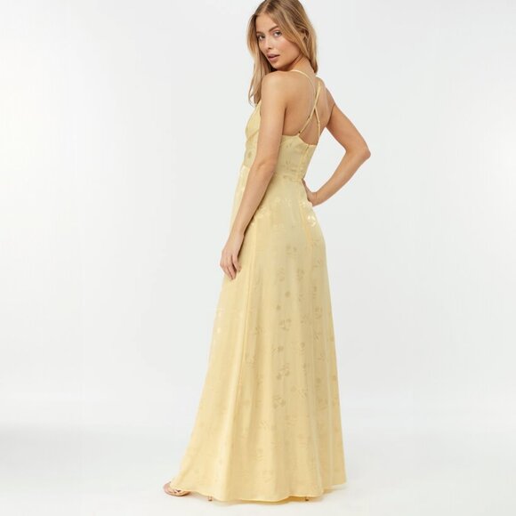 Monsoon Karlie Knot Front Jacquard Dress Yellow, size 6 - Picture 2 of 10